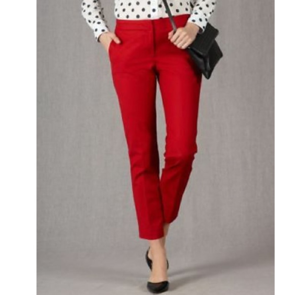 BODEN BISTRO CROP TROUSERS PANTS Red Sz 6